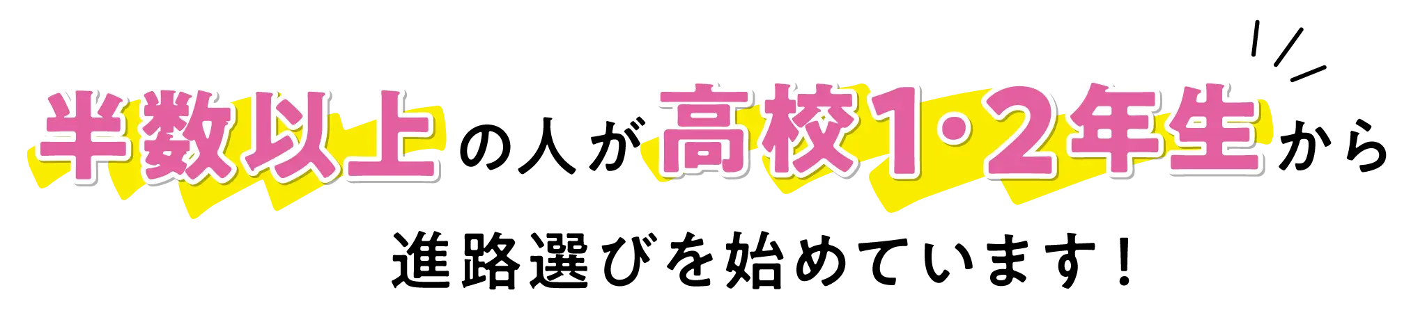 半数以上の人が高校1.2年生から進路選びを始めています!